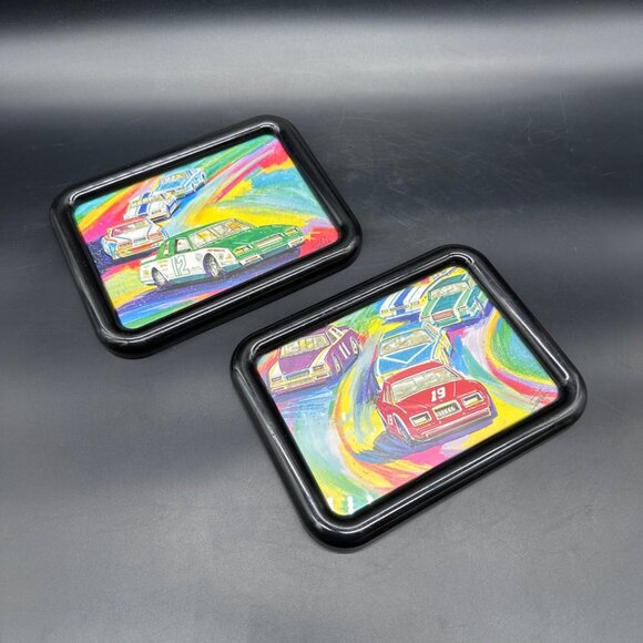 Homco Other - Vintage Race Car Wall Hangings Sam Balard Set Of 2 Prints Black Frames NASCAR